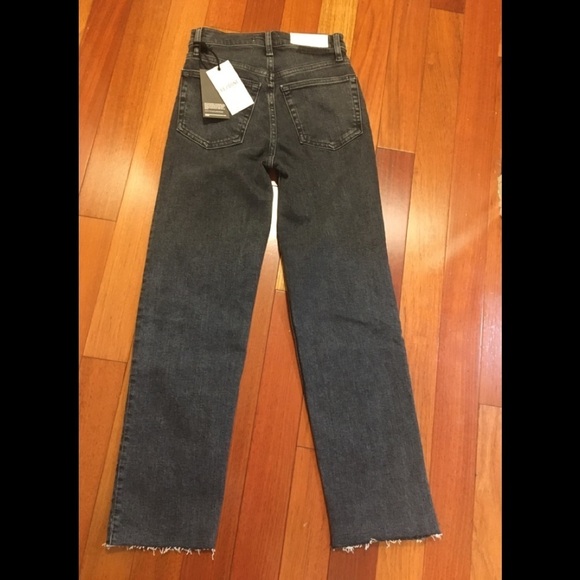'RE/DONE 70s High Waist Raw Hem Stovepipe Jeans E. - Picture 8 of 16